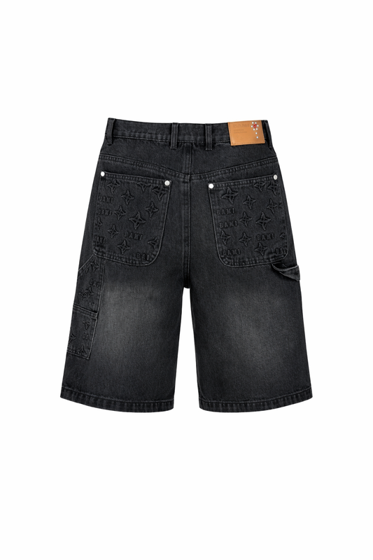 BAMI Double knee monogram shorts
