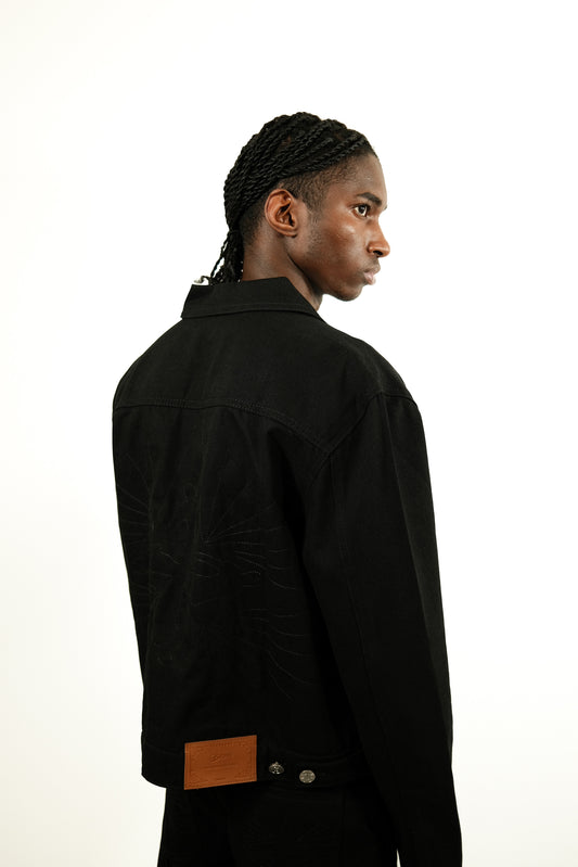 Men’s Black Raw Denim Jacket