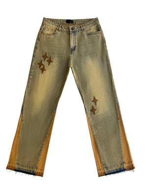 Leather Patch Jeans