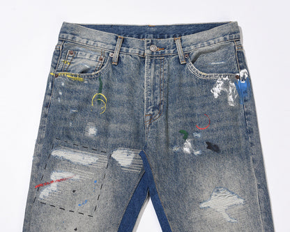 Luxury distressed jeans