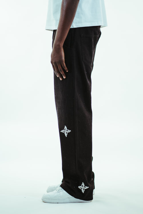 BAMI Black Rhinestones Jeans