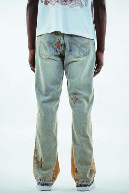Leather Patch Jeans