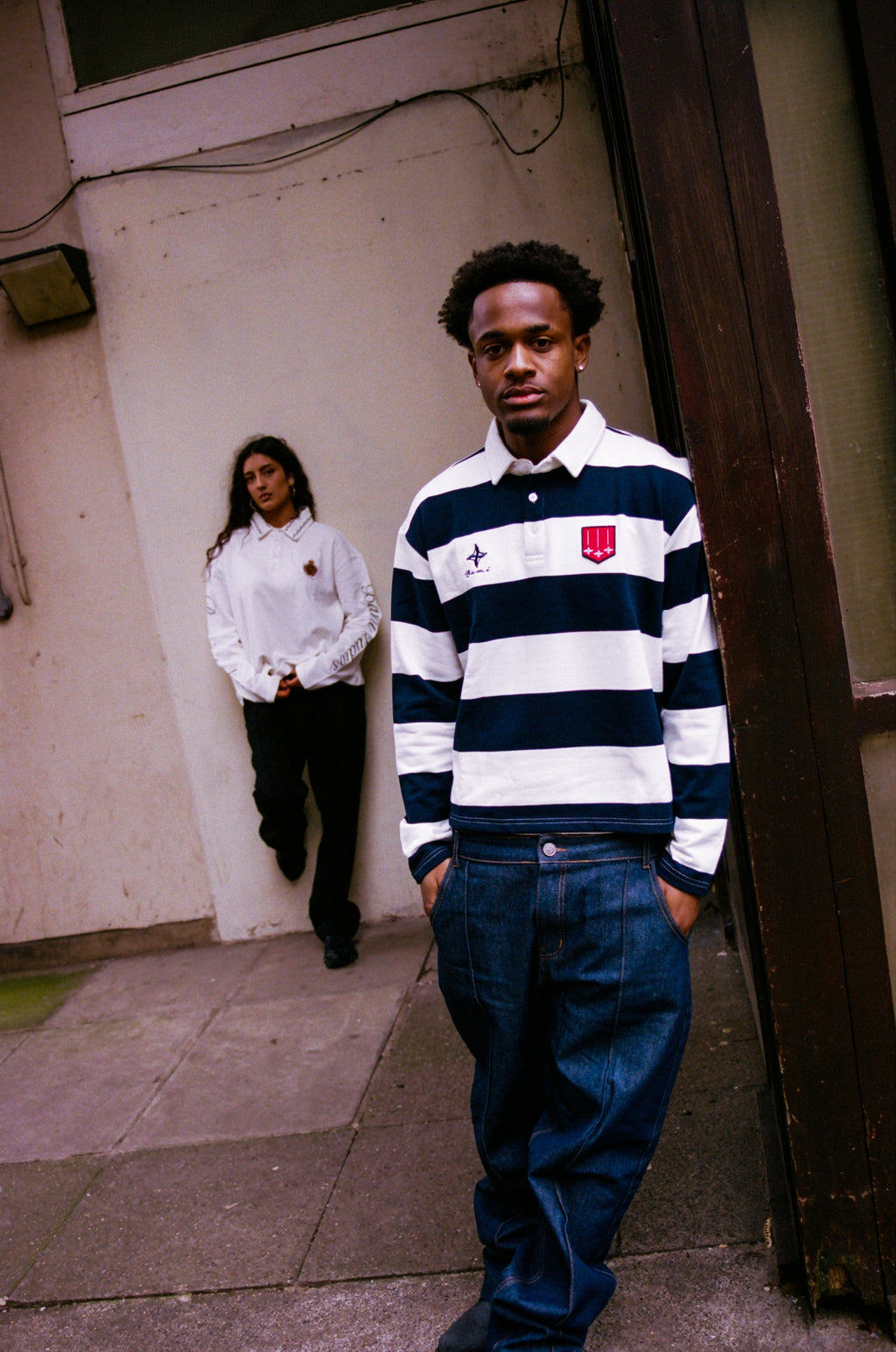Navy & white polo