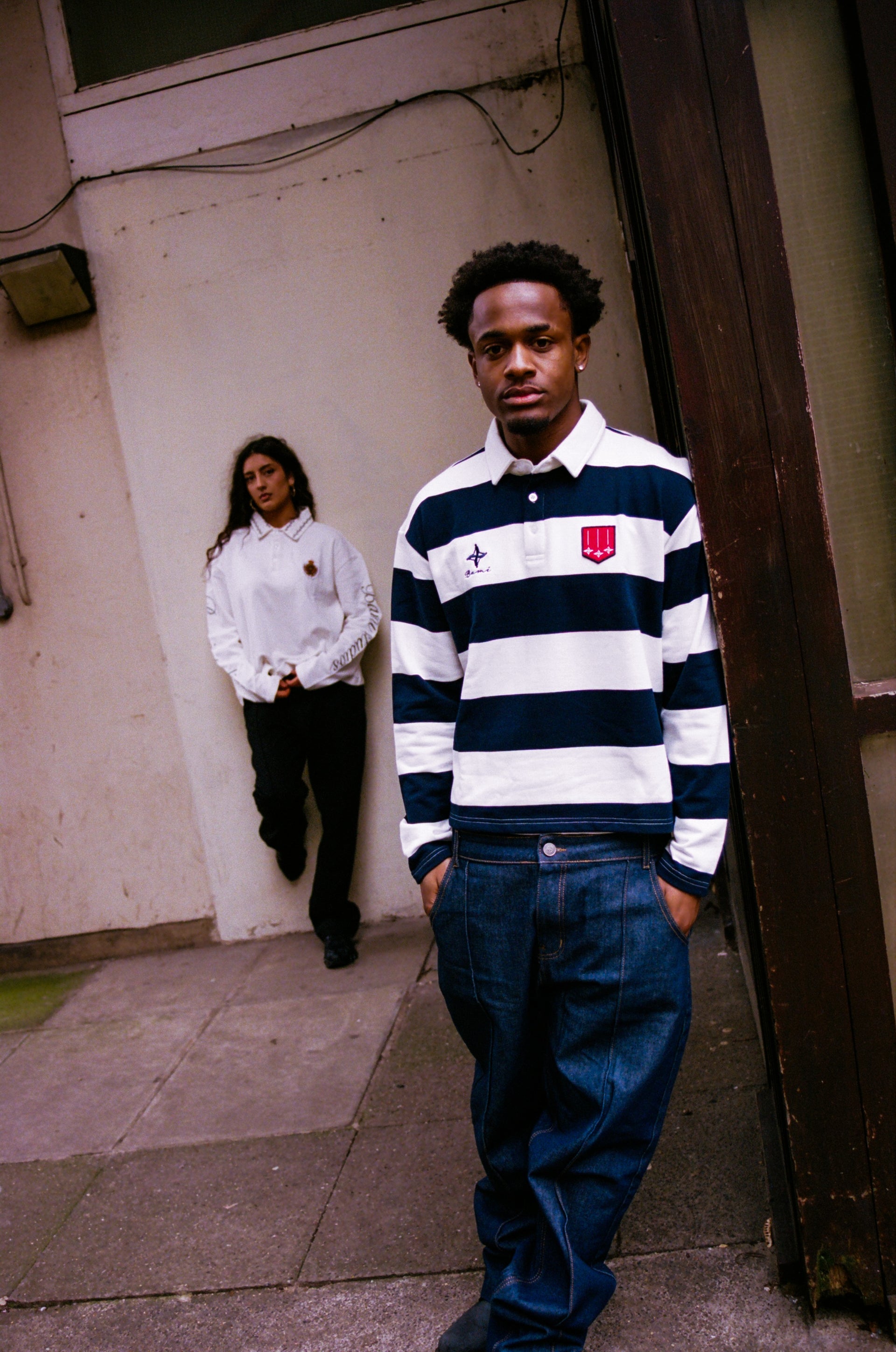 Navy & white polo