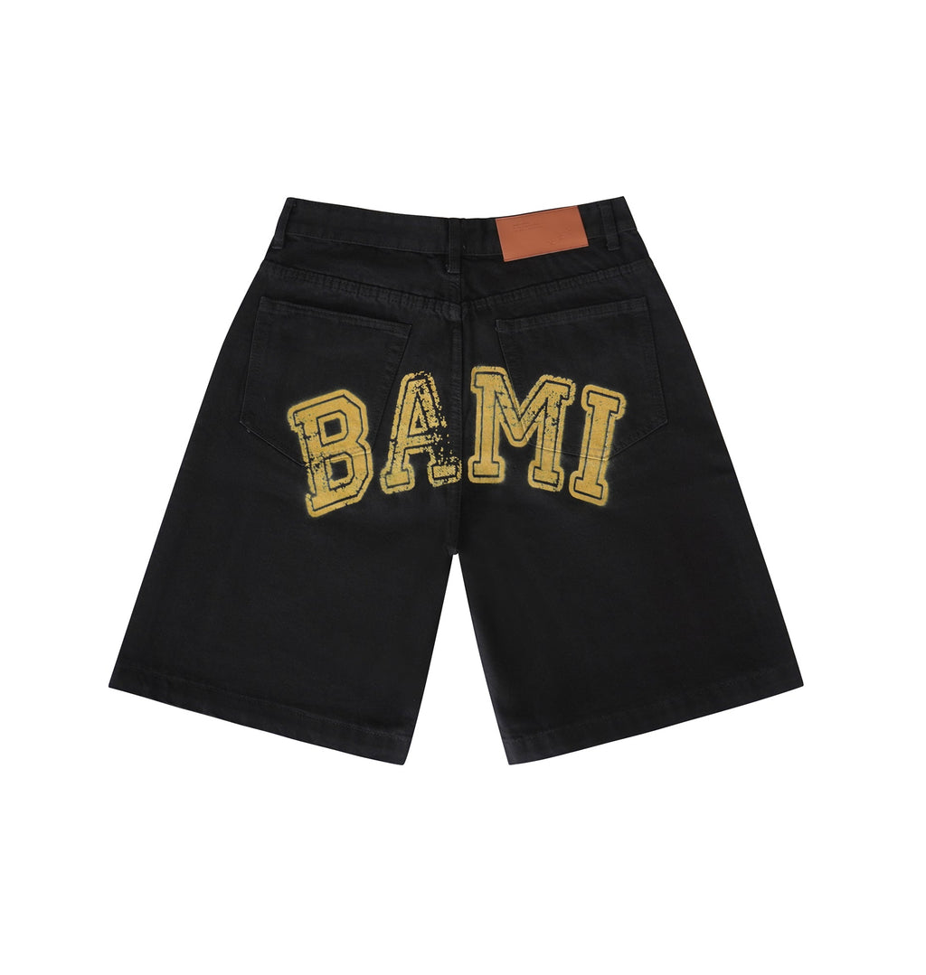 BAMI BLACK DENIM SHORTS