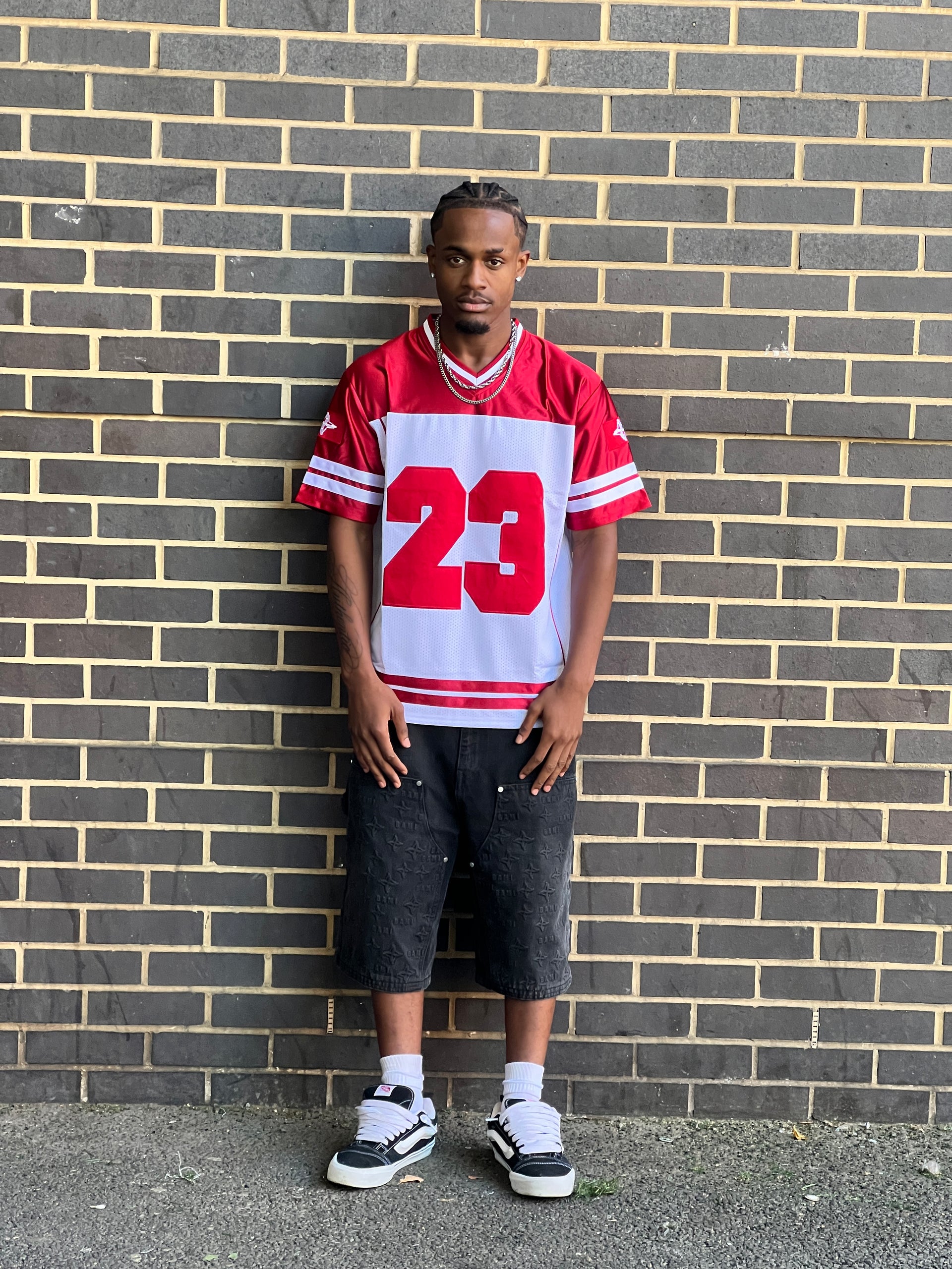 BAMI red & white jersey