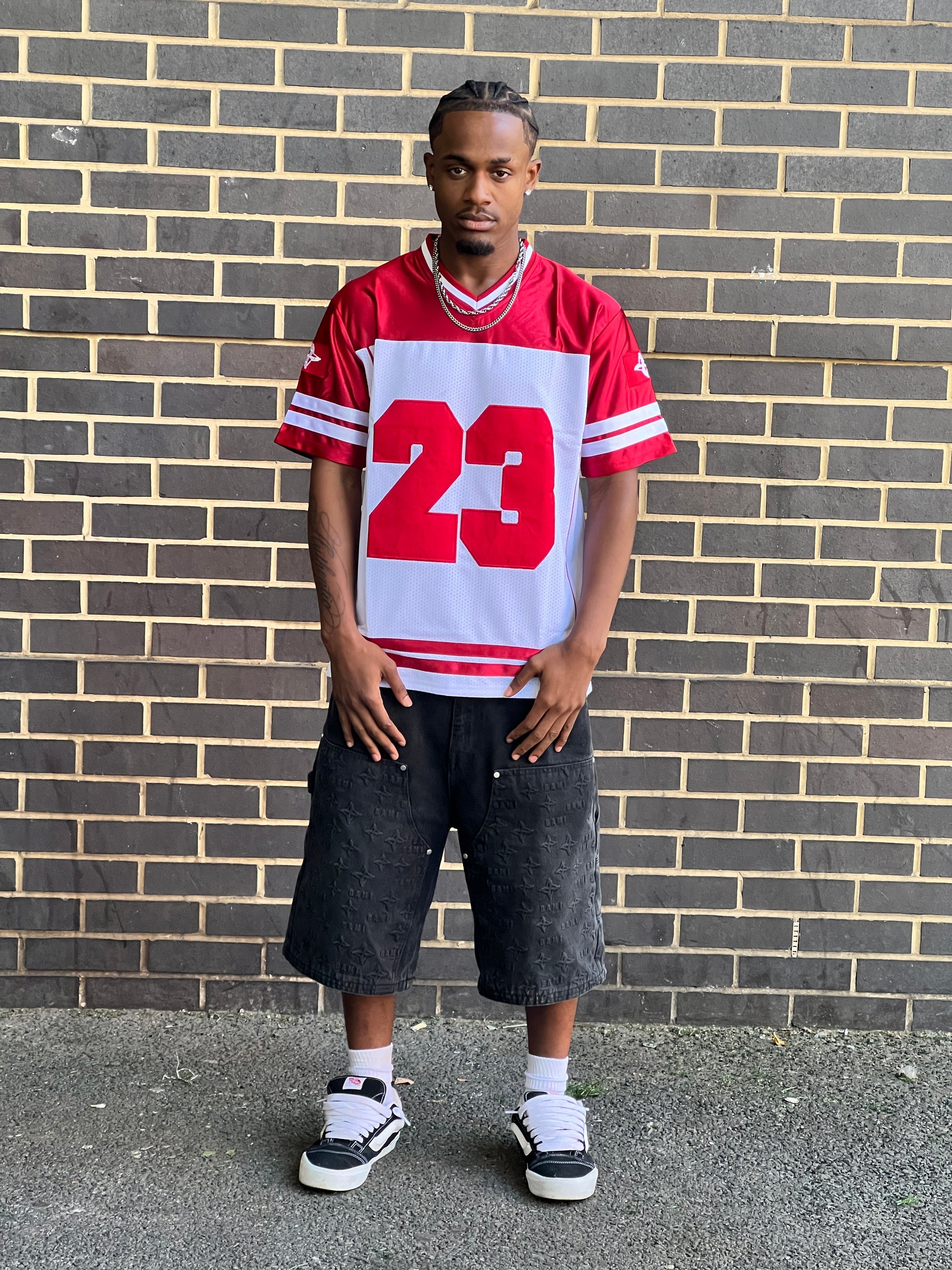 BAMI red & white jersey
